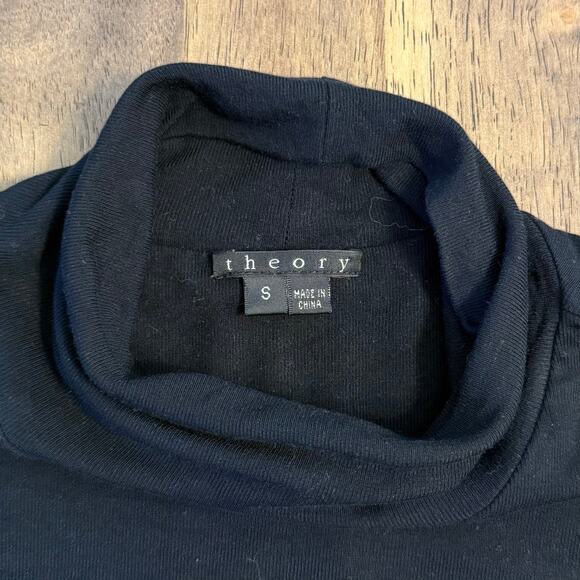 Theory Brand Mini Dress Turtleneck Tweed Wool Long Sleeve Black Women's Small - Picture 6 of 9